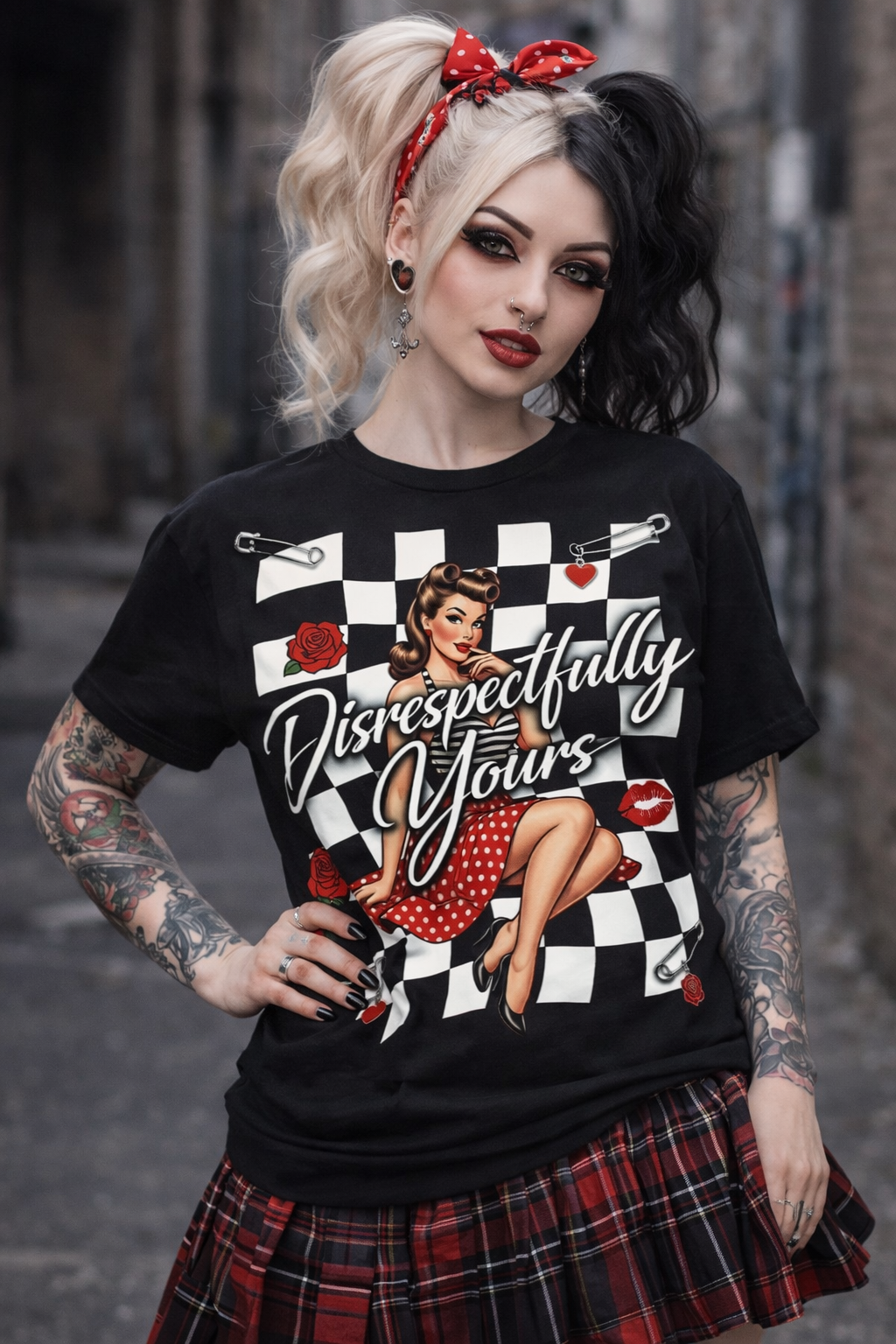 Y2K Vintage Pin-Up Graphic Tee – Disrespectfully Yours